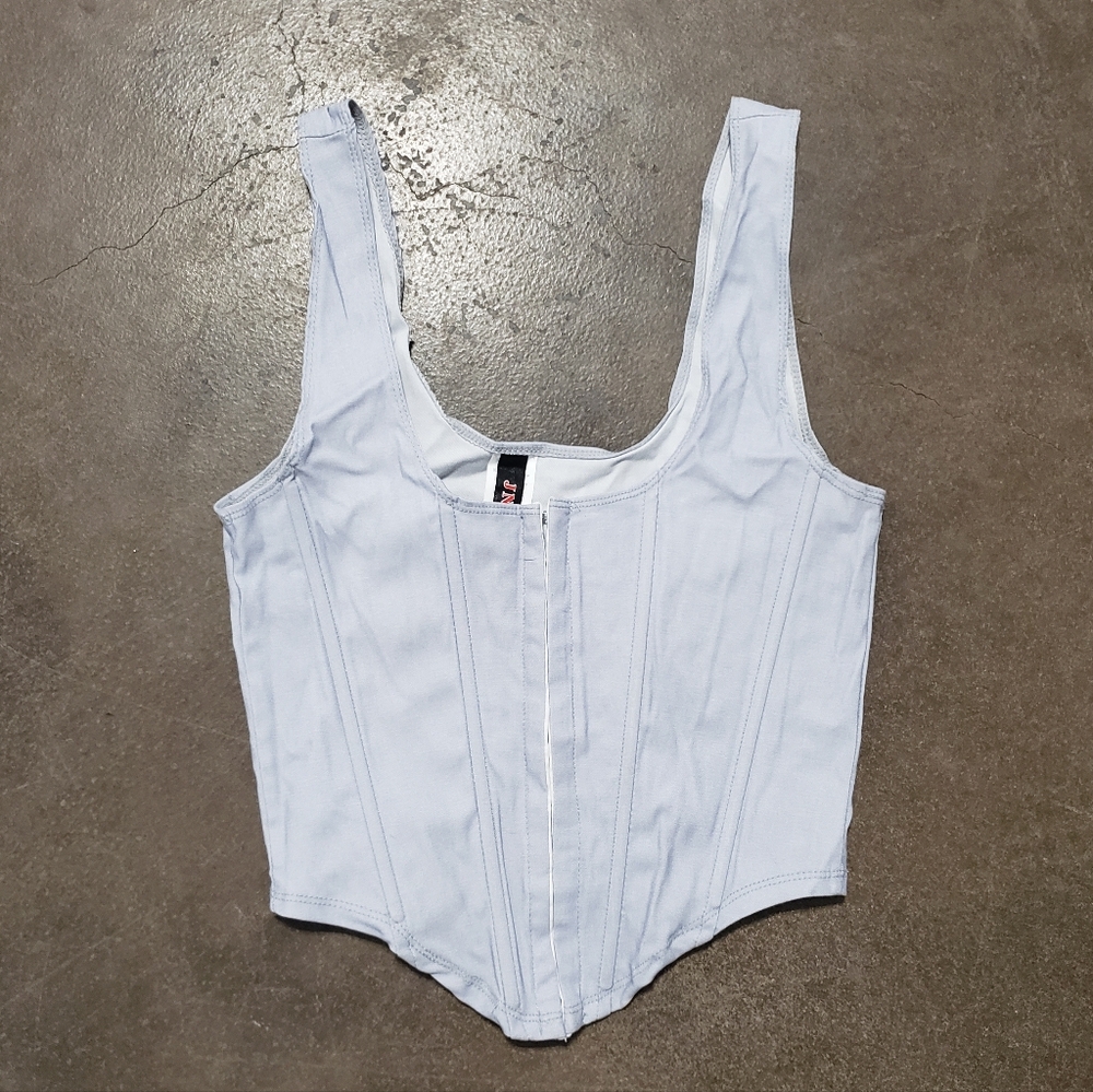 Light Blue | JNK | Frontal Closure Cropped Tank